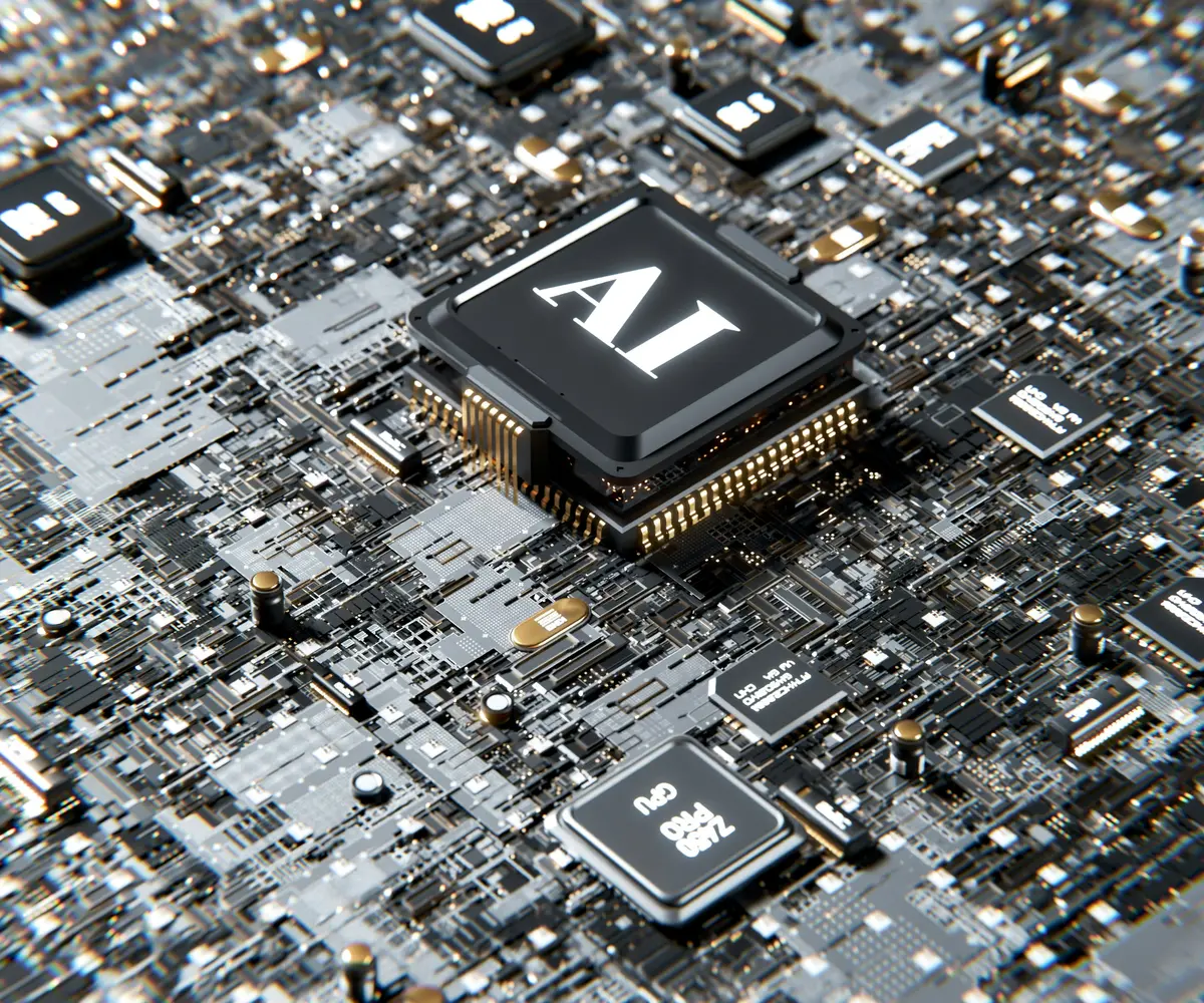 AI technology chip representing artificial intelligence for dating photo enhancement