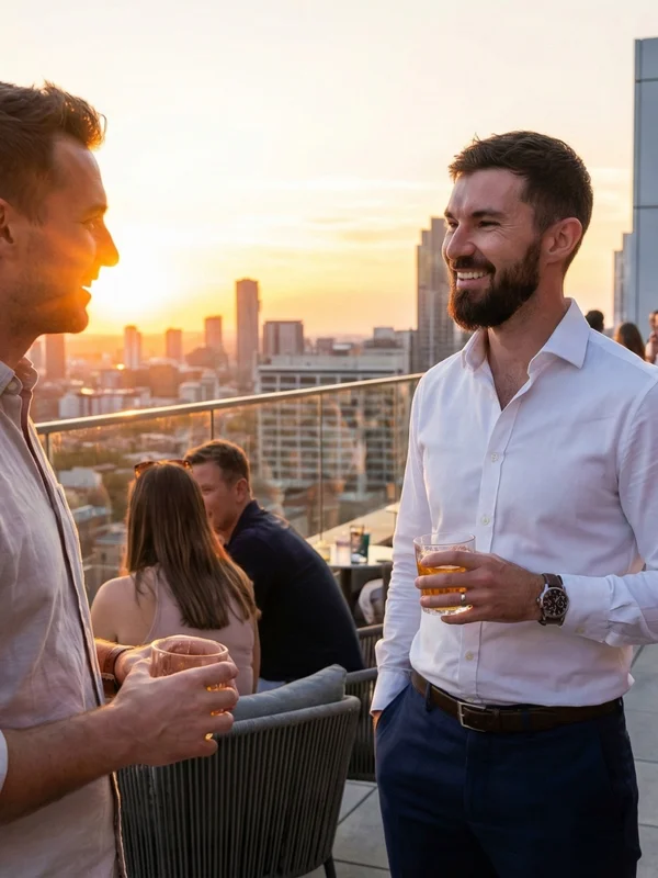 Social Proof · Rooftop Networking : portrait dans un cadre en acrylique transparent