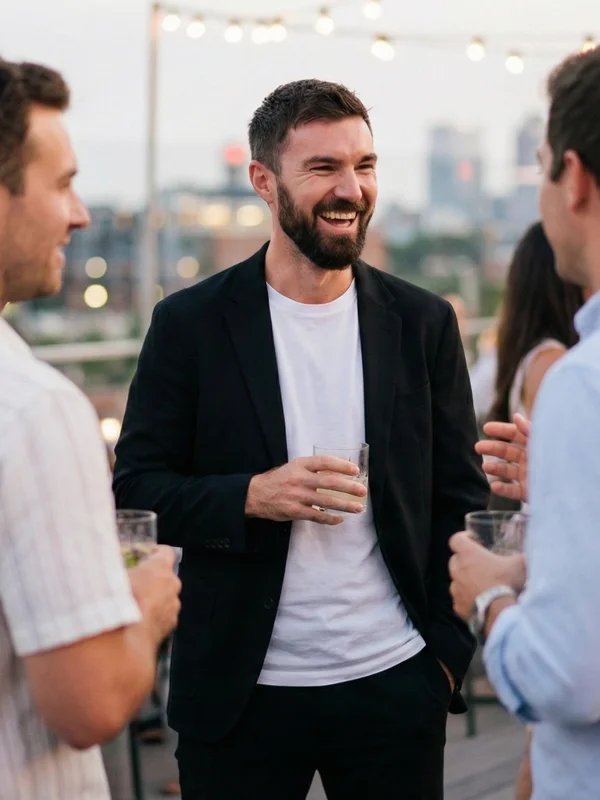 Social Proof · Rooftop Networking : portrait dans un cadre en acrylique transparent