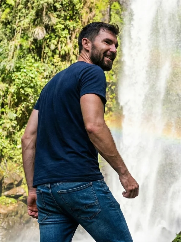 Action Shot · Jungle Waterfall : portrait dans un cadre en acrylique transparent