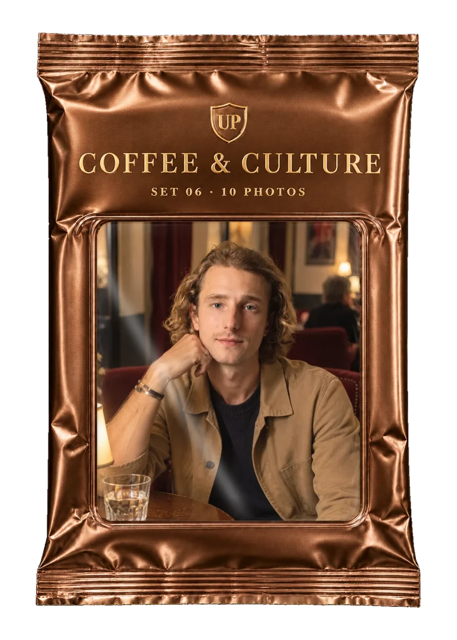 Coffee & Culture collectible pack · 10 photos · Men examples