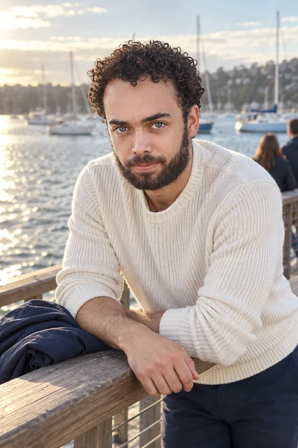 Harbor Knit: portrait in a clear acrylic display