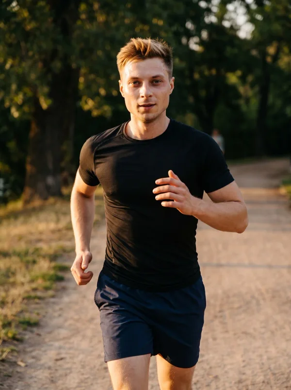 Fitness · Outdoor Training: Porträt in einem klaren Acryldisplay