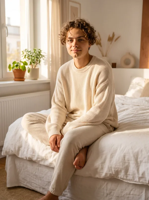 Cozy At-Home · Sunlit Morning: Porträt in einem klaren Acryldisplay