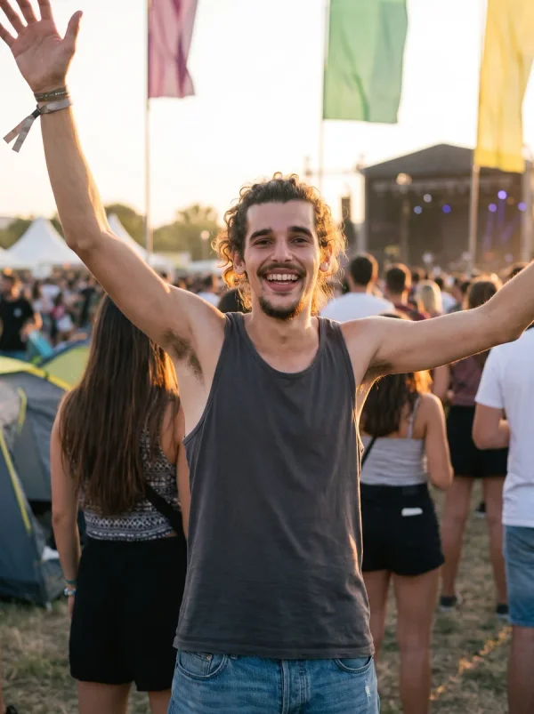 Festival · Sunset Main Stage: Porträt in einem klaren Acryldisplay