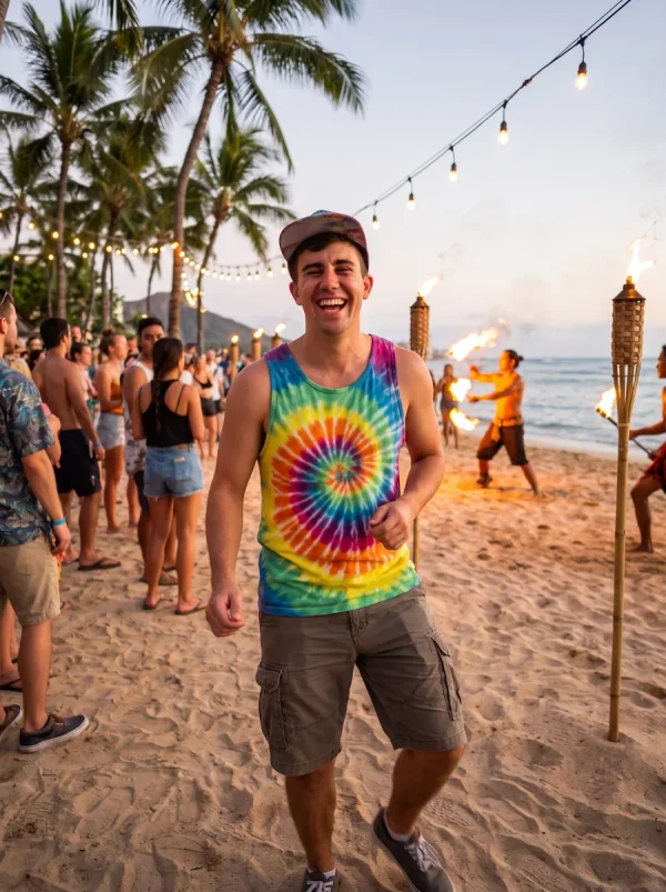 Festival · Beach Party: Porträt in einem klaren Acryldisplay